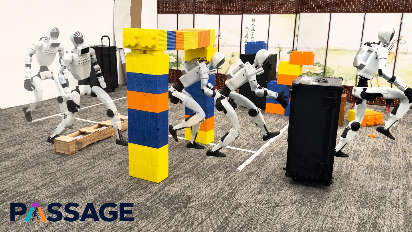 PASSAGE: a sequence of humanoid robot motions stepping over and ducking under obstacles in a real-world experiment